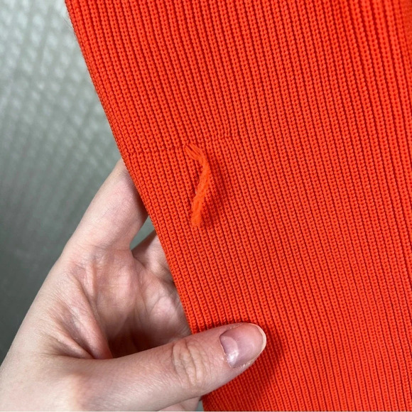 Helmut Lang Bright Orange Glam Ribbed Long Sleeve Top - Picture 4 of 8